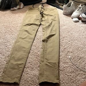 a kind of dark colored khaki pants 2 pairs
